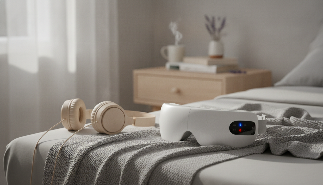 Smart Eye Massager: Heat, Vibration & Bluetooth Calm