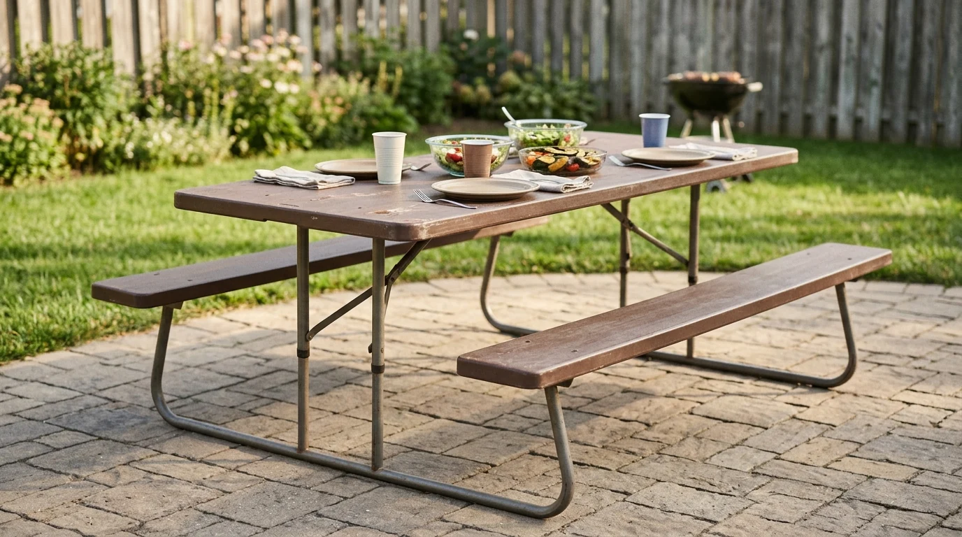 6ft Folding Picnic Table with Benches: Fast Outdoor Seating